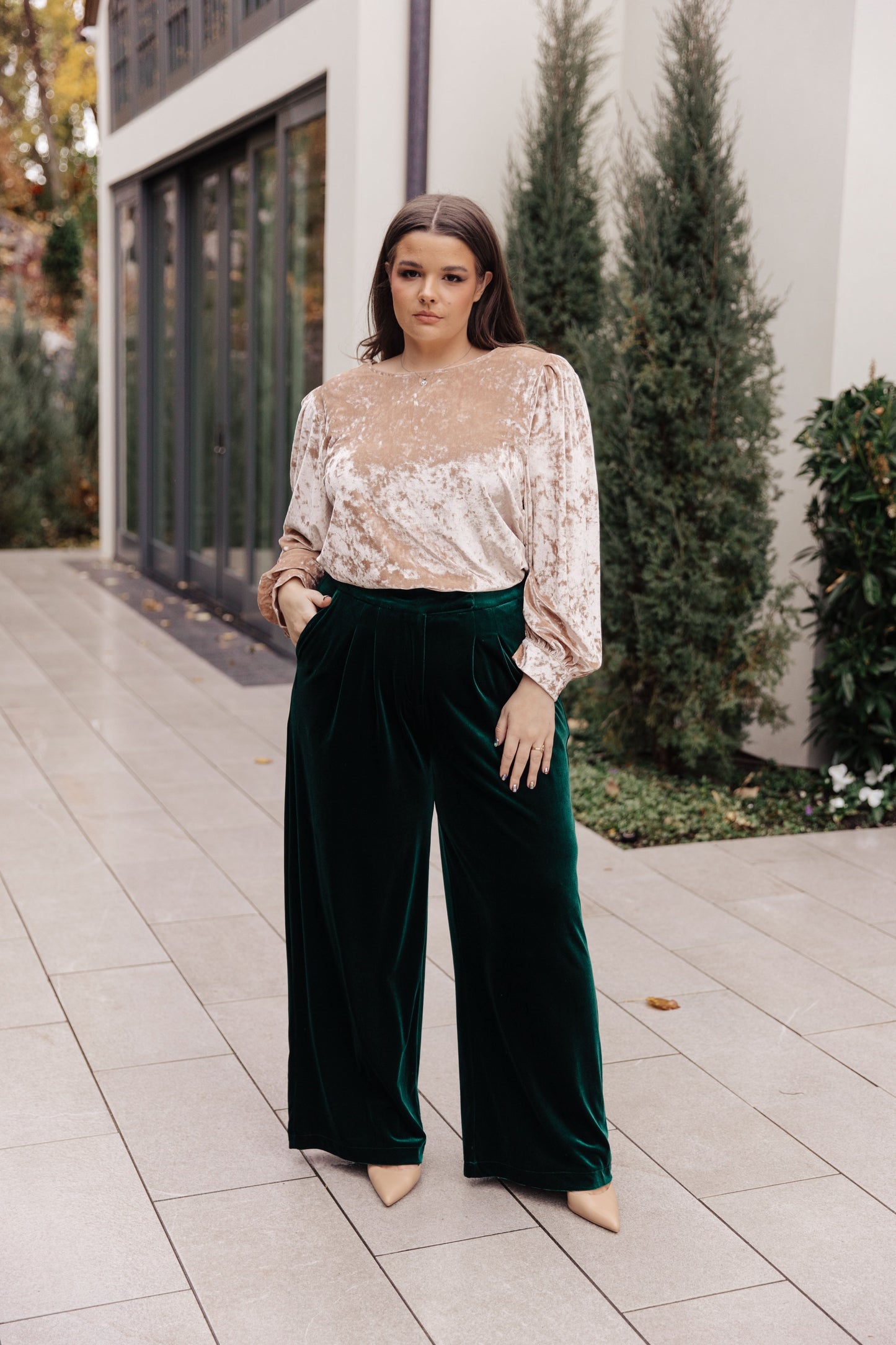 Velvet Elvis Wide Leg Velvet Pants