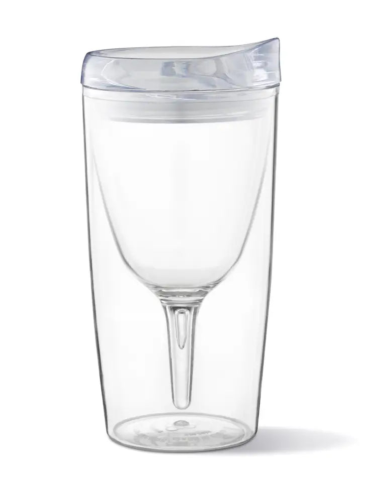 Portable Wine Cup with Acrylic Lid in Clear