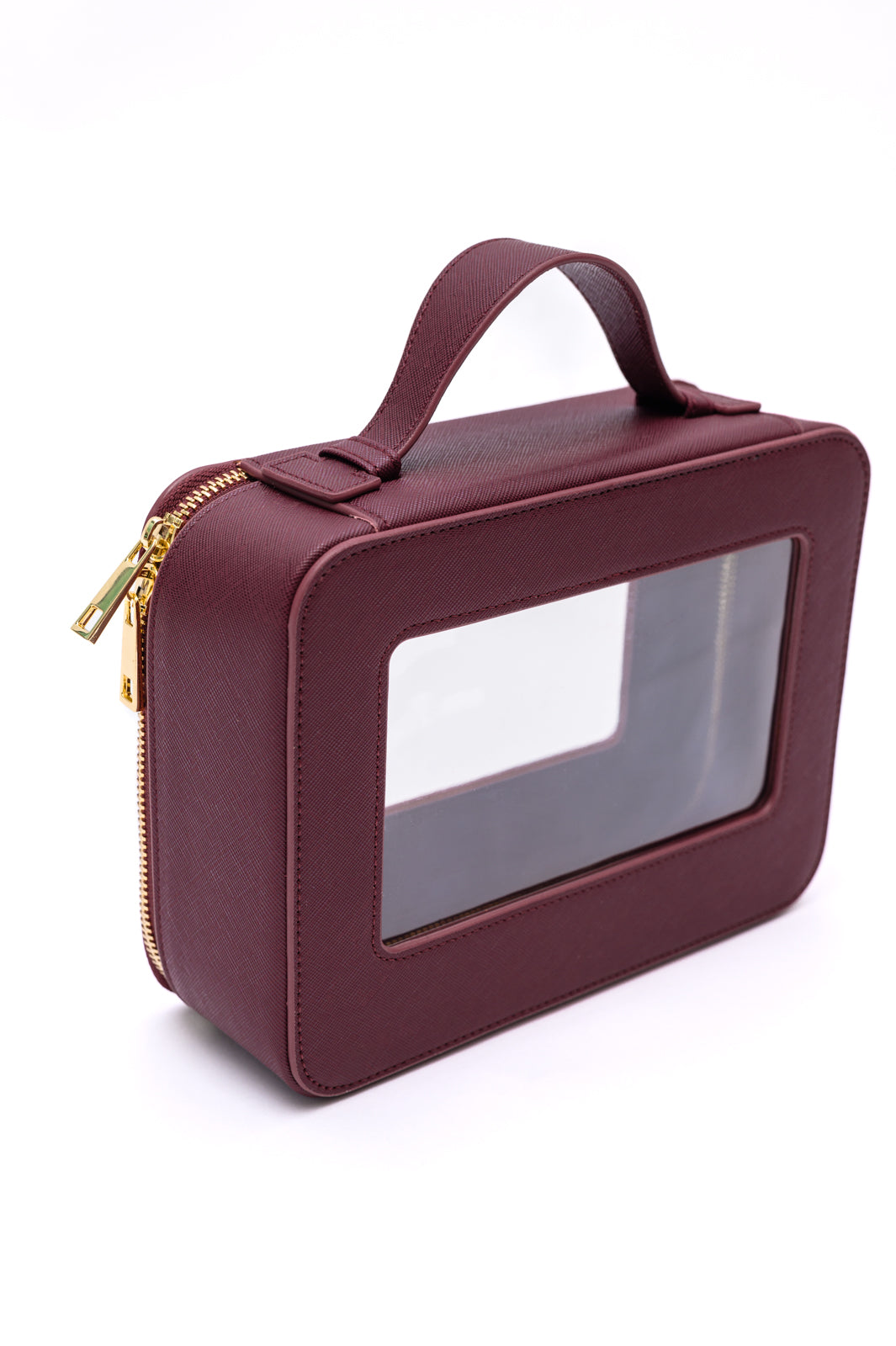 PU Leather Travel Cosmetic Case in Wine